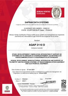 爱游戏直播苹果app下载法国赛峰集团数据系统- AQAP2110证书有效。2024年